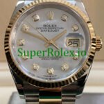 Rolex Datejust 36 Yellow Gold Mother of Pearl Diamond Dial Ref.126233