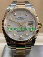 Rolex Datejust 36 Yellow Gold Mother of Pearl Diamond Dial Ref.126233