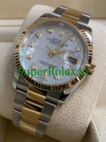 Rolex Datejust 36 Yellow Gold Mother of Pearl Diamond Dial Ref.126233 - Image 3