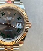 GMF GM Factory 1:1 Rolex DateJust Men 41mm “wimbledon” RG and SS V2 Grey textured Dial Roman Markers - Image 5