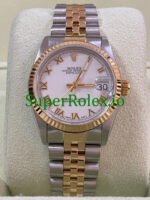 Rolex Datejust 31 Yellow Gold White Roman Dial Ref.68273 - Image 2