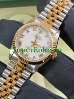 Rolex Datejust 31 Yellow Gold White Roman Dial Ref.68273 - Image 3