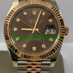 Rolex Datejust 41 Steel and Everose Gold Chocolate Diamond Dial Ref.126331