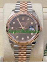 Rolex Datejust 41 Steel and Everose Gold Chocolate Diamond Dial Ref.126331 - Image 2