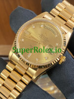 Rolex Day-Date 36MM Yellow Gold Diamond Dial Ref.18238 - Image 3