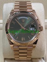 Rolex Day-Date 40MM Everose Gold Ref.228235 Olive Green Roman Dial - Image 2