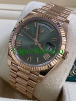 Rolex Day-Date 40MM Everose Gold Ref.228235 Olive Green Roman Dial - Image 5