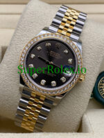 Rolex Datejust 31 Yellow Gold Dark Grey Diamond Dial Ref.278383RBR - Image 4