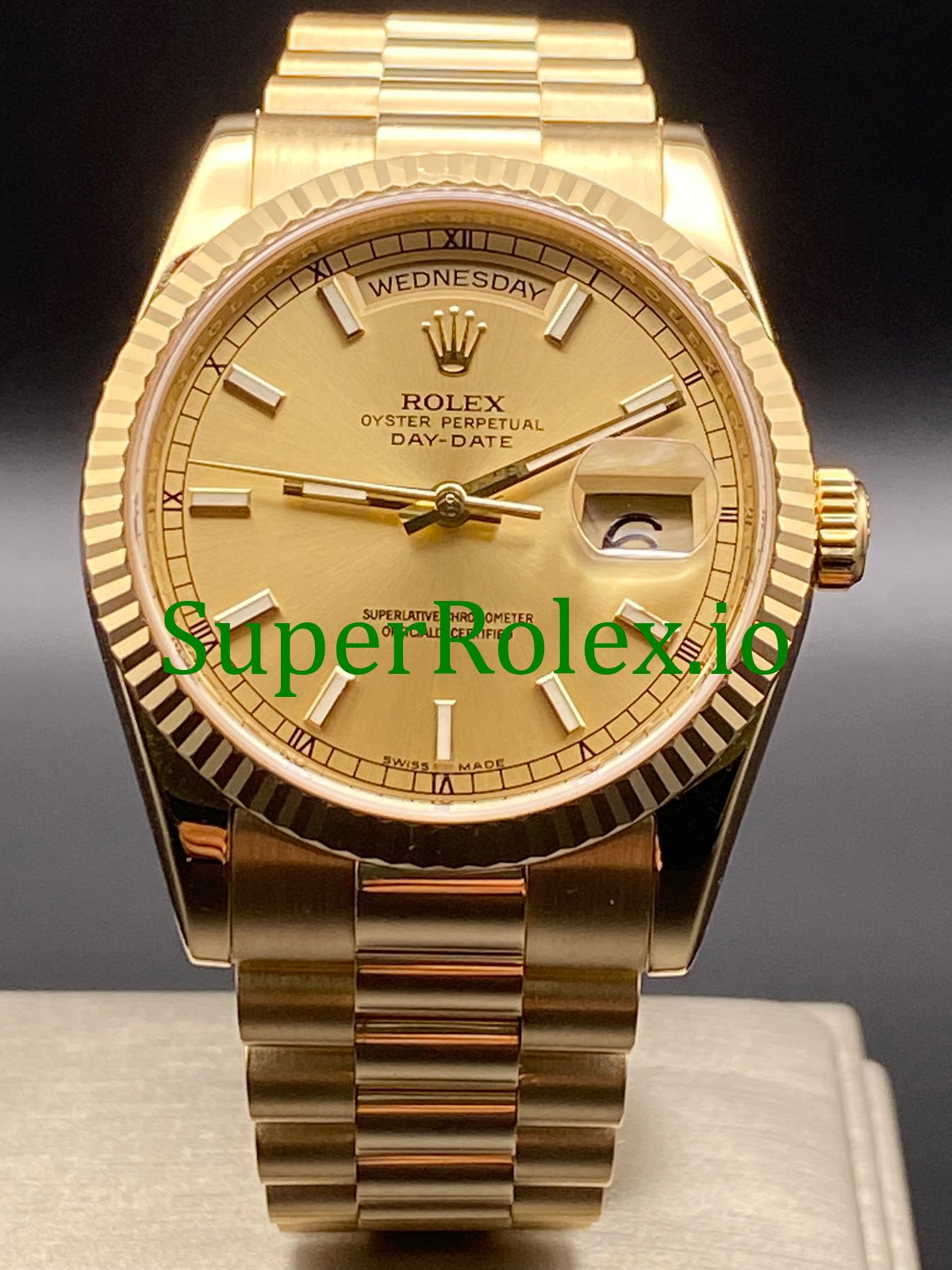kuau7doh-4581 Rolex Day-Date 36MM Yellow Gold Champagne Index Dial Ref.118238 - Image 1