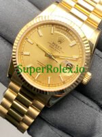 Rolex Day-Date 36MM Yellow Gold Champagne Index Dial Ref.118238 - Image 3