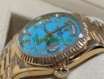 Rolex Day-Date 36MM Yellow Gold Turquoise Diamond-Set Dial Ref.128238 - Image 5