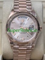 Rolex Day-Date 40 Everose Gold Ref.228235 Sundust Bevelled Roman Dial - Image 2