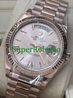 Rolex Day-Date 40 Everose Gold Ref.228235 Sundust Bevelled Roman Dial - Image 6