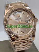Rolex Day-Date 40 Everose Gold Ref.228235 Sundust Bevelled Roman Dial - Image 4