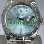 Rolex Platinum Day-Date 40MM Ref.228236 – Ice Blue Baguette Diamond Dial