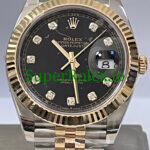 Rolex Steel and Yellow Gold Black Diamond Dial Datejust 41 Ref.126333