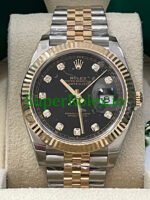 Rolex Steel and Yellow Gold Black Diamond Dial Datejust 41 Ref.126333 - Image 3