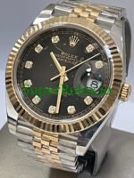 Rolex Steel and Yellow Gold Black Diamond Dial Datejust 41 Ref.126333 - Image 4