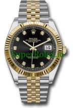 Rolex Steel and Yellow Gold Black Diamond Dial Datejust 41 Ref.126333 - Image 2
