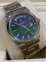 Rolex Day-Date 36MM White Gold Blue Index Dial Ref.118209 - Image 2