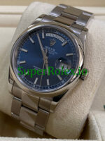 Rolex Day-Date 36MM White Gold Blue Index Dial Ref.118209 - Image 4