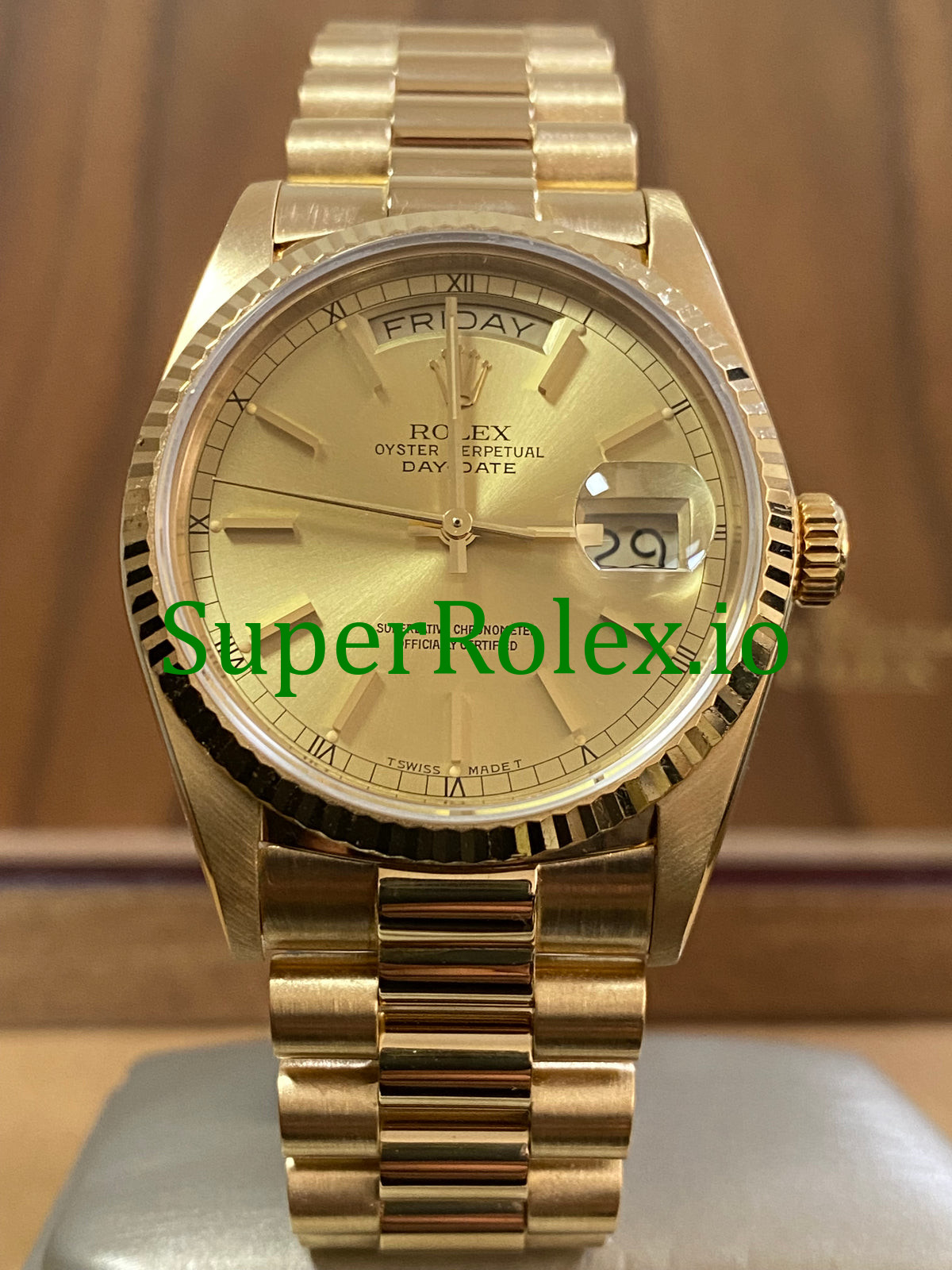 r8ukuua1-1636 Rolex Day-Date 36MM Yellow Gold Champagne Index Dial Ref.18038 - Image 1
