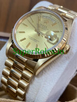 Rolex Day-Date 36MM Yellow Gold Champagne Index Dial Ref.18038 - Image 4