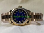 Rolex Lady-Datejust 26MM Yellow Gold Blue Vignette Diamond Dial Ref.69178 - Image 7