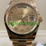 Rolex Day-Date 36MM Yellow Gold Champagne Roman Dial Ref.118238