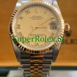 Rolex Datejust 31 Yellow Gold Champagne Roman Dial Ref.68273