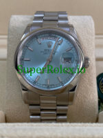 Rolex Platinum Day-Date 36 Ice Blue Dial Ref.118206 - Image 2