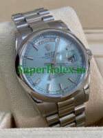 Rolex Platinum Day-Date 36 Ice Blue Dial Ref.118206 - Image 4