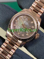 Rolex Lady-Datejust 26 Everose Gold Pearl Diamond Dial Ref.179175 - Image 3