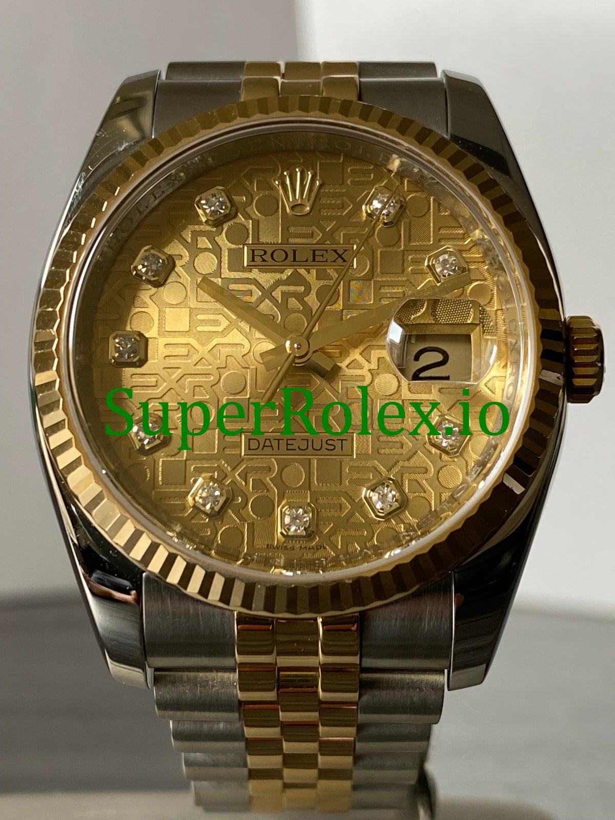 yhqhhvgn-5966 Rolex Datejust 36 Steel and Yellow Gold Diamond Dial Ref.116233 - Image 1