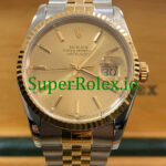 Rolex Datejust 36 Yellow Gold Champagne Index Dial Ref.16233