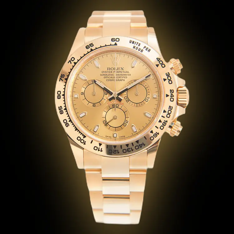Champagne Dial, 18kt Yellow Gold, Oyster Chronograph, Men's Watch