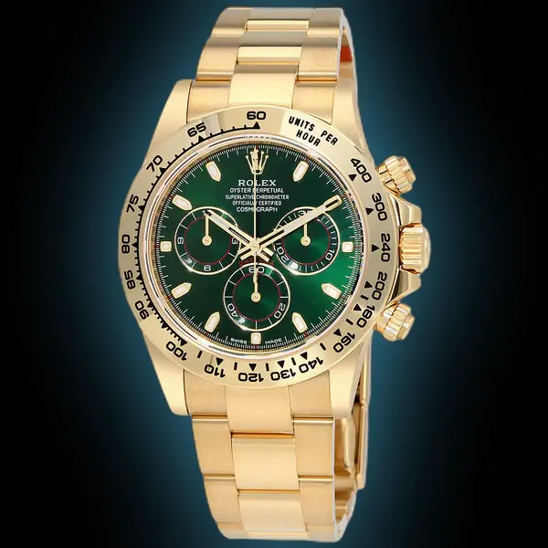 Green Dial, 18kt Yellow Gold, Oyster, Men's Watch